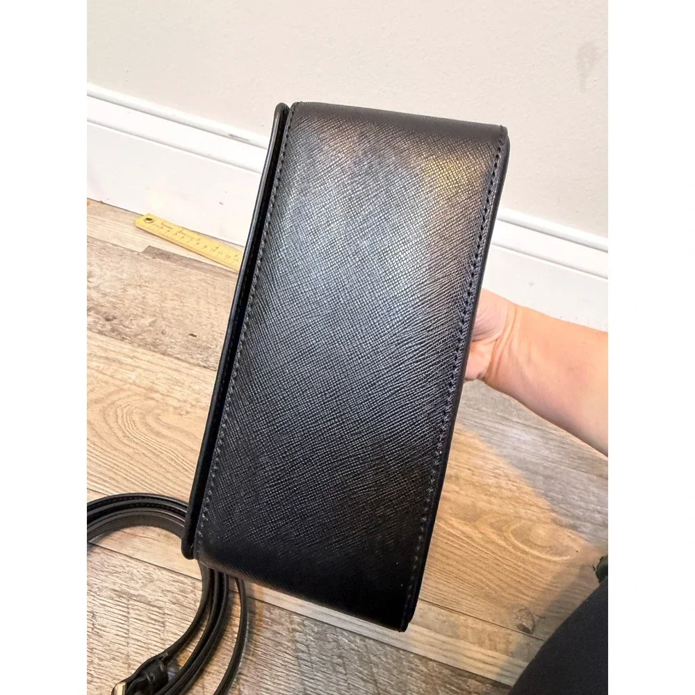 Kate Spade Womens Handbag Saffiano Leather Top Handle Crossbody Black Small